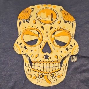 Golden State Warriors Graphic Skull Tank Top - Blue and Yellow